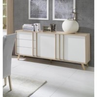 Buffet moyen modèle MALMO blanc. Meuble design type SCANDINAVE. Effet ultra tendance pour votre salon.