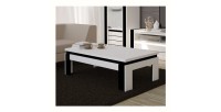Table basse design LINA blanche et noire brillante. Meuble idéal pour votre salon.
