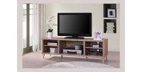 Meuble TV KONYA 142 cm avec 5 niches coloris Sonoma.