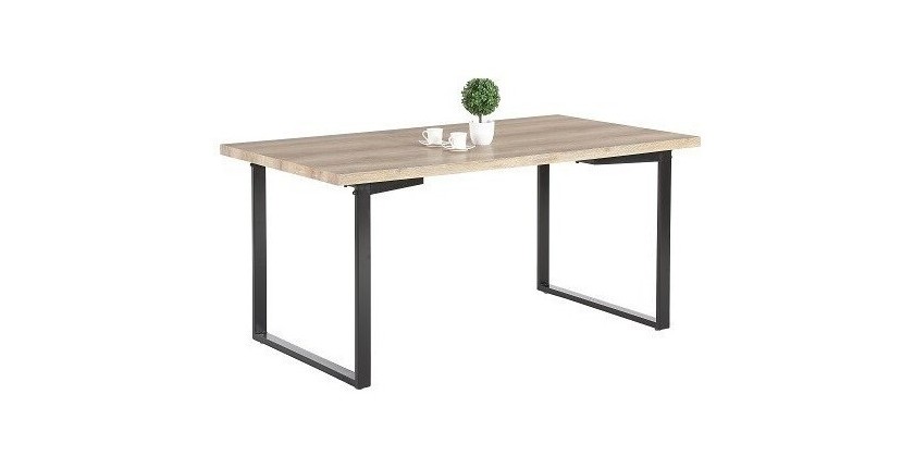 Table DAVID avec plateau en MDF et pieds en acier noir. Design type industriel pour votre intérieur