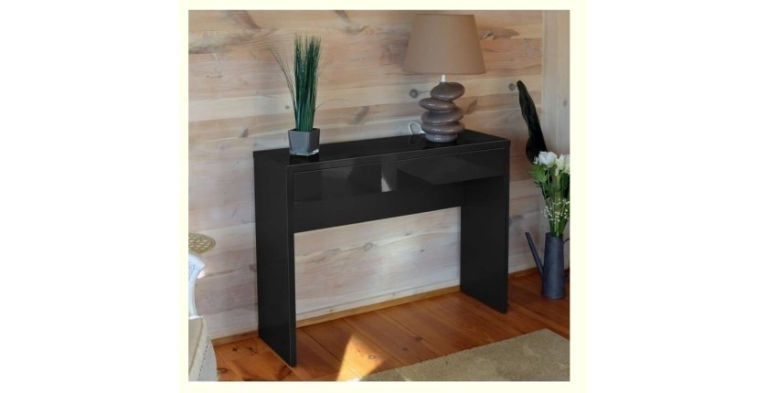 Meuble d'entrée, console ARENA coloris noir. Meuble design pour votre entrée