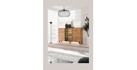 Buffet, bahut modèle TINO + LED. Meuble type scandinave. Enfilade design pour votre salon ou salle à manger.