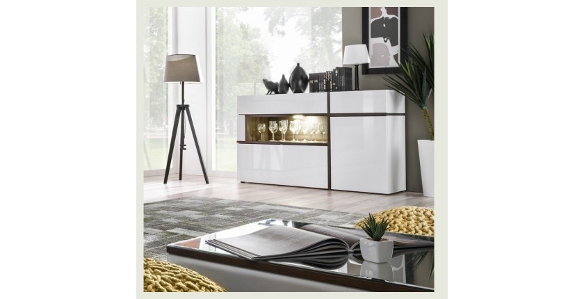 Buffet, bahut modèle CRISS + LED. Enfilade design et moderne pour votre salon ou salle à manger.
