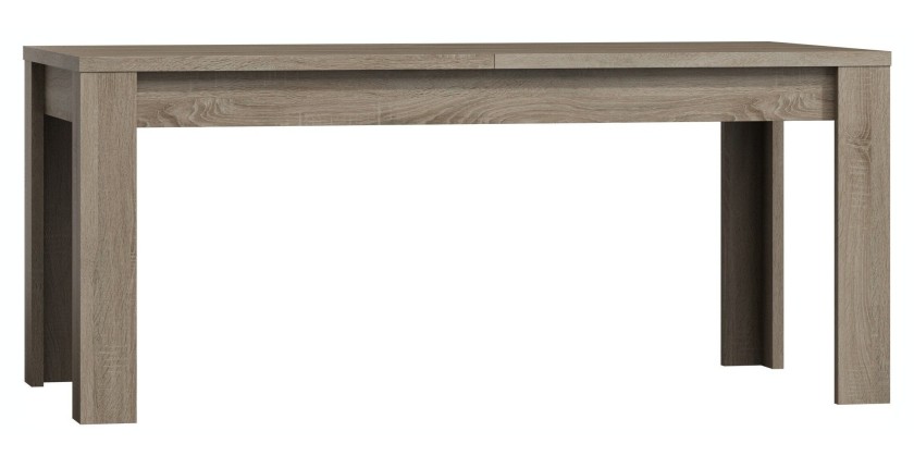 Table extensible pour salle à manger FARRA. Dimensions 160-200 cm avec rallonge. Coloris Oak canyon, chêne clair