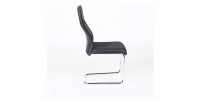 Chaise OLIVIER design en métal et tissu coloris noir - Lot de 4
