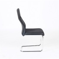 Chaise OLIVIER design en métal et tissu coloris noir - Lot de 4