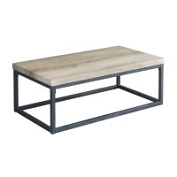 Table basse HAWAÏ plateau en bois clair, pieds en acier. Idéal pour votre salon.