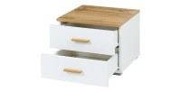 Lot de deux tables de chevet design pour votre chambre à coucher, collection WOOD. Coloris chêne et blanc alpin