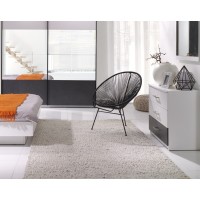 Commode contemporaine pour chambre à coucher RENATO. Coloris blanc.