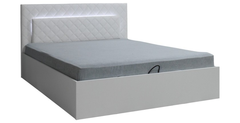 Lit PANAREA 160 x 200 cm sommier inclus, idéal pour chambre à coucher. Meuble design