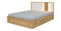 Lit adulte design WOOD 180 x 200 cm + option coffre + LED dans la tête de lit. Meuble design, idéal pour votre chambre.