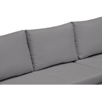Canapé d'angle réversible et convertible HELIX, couleur Gris clair, 4 places avec coffre de rangement