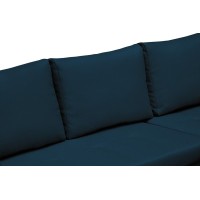 Canapé d'angle réversible et convertible HELIX, couleur Bleu Pétrole, 4 places avec coffre de rangement