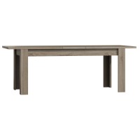 Table extensible pour salle à manger ROMI. Dimensions 180cm avec rallonge 40cm. Coloris Oak canyon, chêne clair