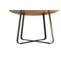 Table à manger ronde NOVES, ø120cm - brun/noir - Style Moderne
