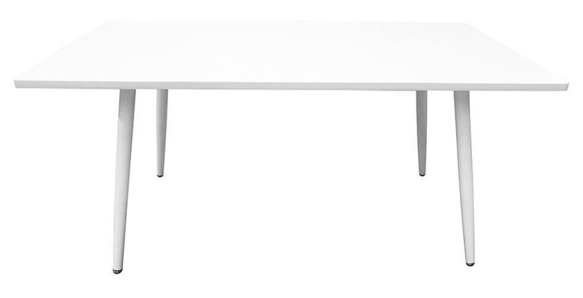 Table 200 x 100 Collection RENNES pieds métal et plateau blanc. Table design.