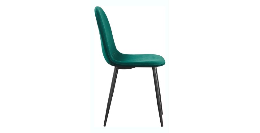 Chaise design BOYLD coloris Vert, pieds couleur noir pour votre salle à manger.