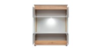 Vaisselier, bibliothèque, vitrine MUNICH modèle bas + LED. Meuble design idéal pour votre salle à manger