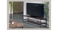 Meuble TV GOA en bois massif. Meuble style industriel