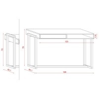 Bureau GEILO style scandinave avec tiroir et niche. Coloris noir et hêtre