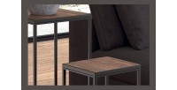 Tables d'appoint salon GOA en bois massif. Meubles style industriel