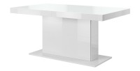 Table extensible design pour salle à manger Collection LUCIA. Coloris Blanc brillant.