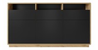 Buffet 180cm collection VILLA. Couleur chêne et noir. LED intégrées