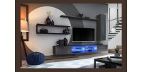 Ensemble meubles de salon style industriel SWITCH M4. Coloris gris.