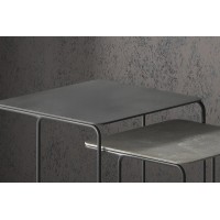 Table gigogne carrée 2 pièces en métal style industriel collection OPRA
