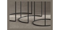 Table gigogne rondes 3 pièces en métal style industriel collection LIZIANO