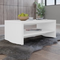 Table basse 110x60 collection RIO. Meuble design coloris blanc.