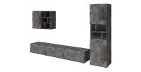 Composition de 3 meubles design pour salon effet ardoise collection NARVA.
