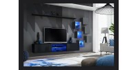 Ensemble meubles de salon SWITCH XXI design, coloris noir et gris.
