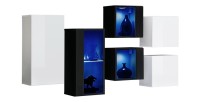 Ensemble meubles de salon SWITCH SBIV design. Coloris blanc et noir.