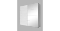 Armoire 2 portes coulissantes 200cm Coloris blanc avec miroir. Collection FLOYD