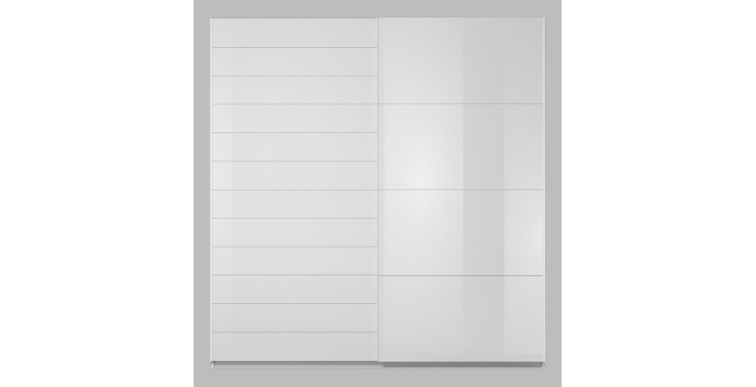 Armoire 2 portes coulissantes 200cm couleur blanc brillant. Collection FLOYD