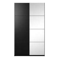 Armoire design 150cm. 2 portes avec miroirs modulables. Couleur noir mat. Collection EOS