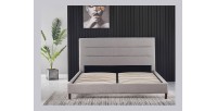 Lit collection SIENNE - Couleur grise - 140x200cm - Sommier inclus