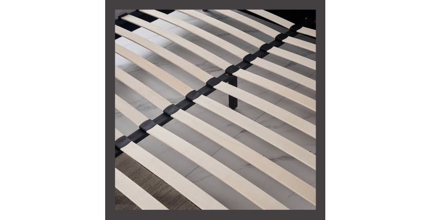 Lit collection SIENNE - Couleur grise - 180x200cm - Sommier inclus