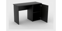 Bureau droit design avec caisson de rangement 1 porte collection ARLEE coloris noir.