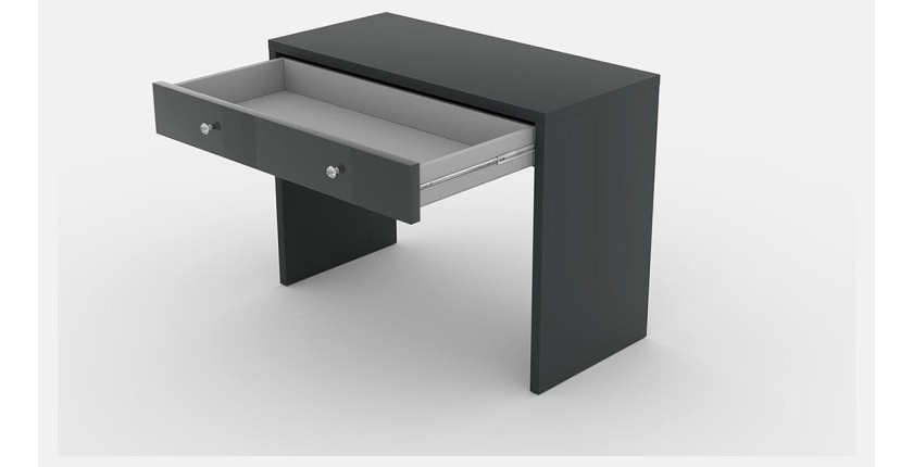 Bureau droit design avec grand tiroir collection BRIXTON coloris gris.