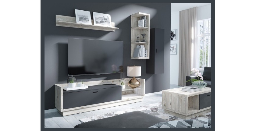 Armoire suspendue collection CORK. Coloris gris anthracite.