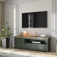 Ensemble de 5 meubles pour votre salon coloris vert et chêne. Collection ASSIA