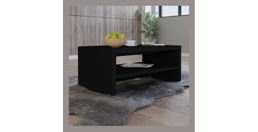 Ensemble de 5 meubles de salon collection RIO. Coloris noir, finitions mates