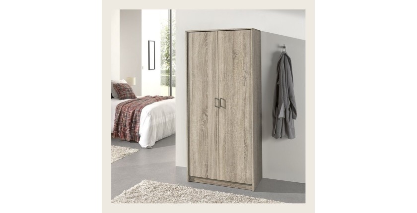 Garde Robe REY, armoire 2 portes idéal pour votre entrée ou votre buanderie