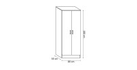 Garde Robe REY, armoire 2 portes idéal pour votre entrée ou votre buanderie