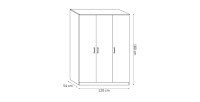 Garde Robe REY, armoire 3 portes idéal pour votre entrée, votre buanderie ou votre sdb