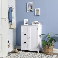 Meuble de rangement pour salle de bain trois tiroirs et une porte coloris blanc collection CLEAN
