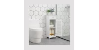 Ensemble de trois meubles de salle de bain collection CLEAN coloris blanc.