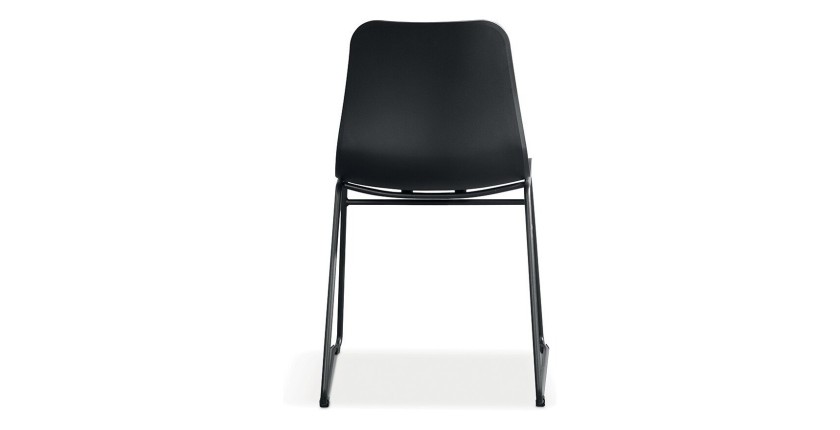Chaise en polypropylène MARIE de salle à manger bar café, couleur : noir